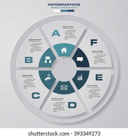 Abstract 6 steps infographis elements.Vector illustration.