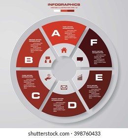 Abstract 6 steps infographis elements.Vector illustration.