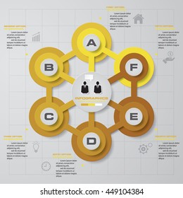 Abstract 6 steps infographis elements.Vector illustration.