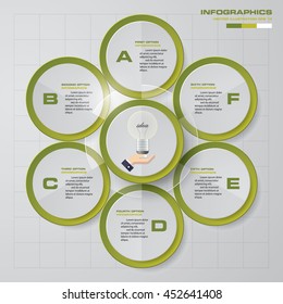 Abstract 6 steps infographis elements.Vector illustration.