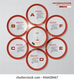 Abstract 6 steps infographis elements.Vector illustration.