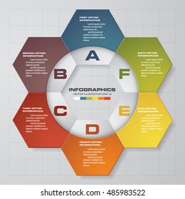 Abstract 6 steps infographis elements.Vector illustration.