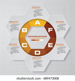 Abstract 6 steps infographis elements.Vector illustration.