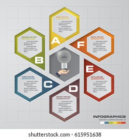Abstract 6 steps infographis elements.Vector illustration.