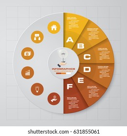 Abstract 6 steps infographis elements.Vector illustration.