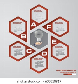 Abstract 6 steps infographis elements.Vector illustration.
