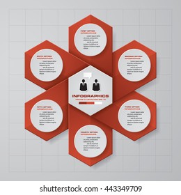 Abstract 6 steps modern vector info graphic for business project. EPS10