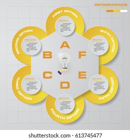 Abstract 6 steps presentation template. EPS10. For your design and sample text.