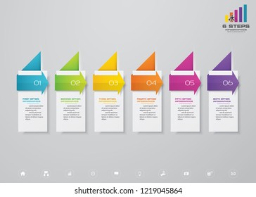 Abstract 6 Steps Process Chart Infographics Element For Data Presentation. EPS 10.