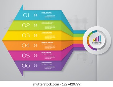 Abstract 6 Steps Process Chart Infographics Element For Data Presentation. EPS 10.