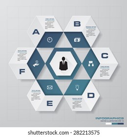 abstract 6 steps template with free space for your sample text&data. Vector Illustration