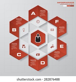 abstract 6 steps template with free space for your sample text&data. Vector Illustration