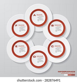 abstract 6 steps template with free space for your sample text&data. Vector Illustration