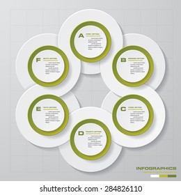 abstract 6 steps template with free space for your sample text&data. Vector Illustration