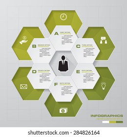 abstract 6 steps template with free space for your sample text&data. Vector Illustration