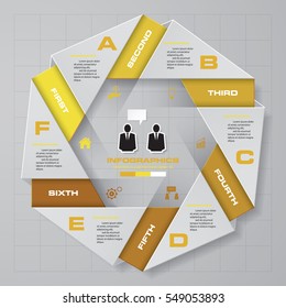 abstract 6 steps template with free space for your sample text&data. Vector Illustration