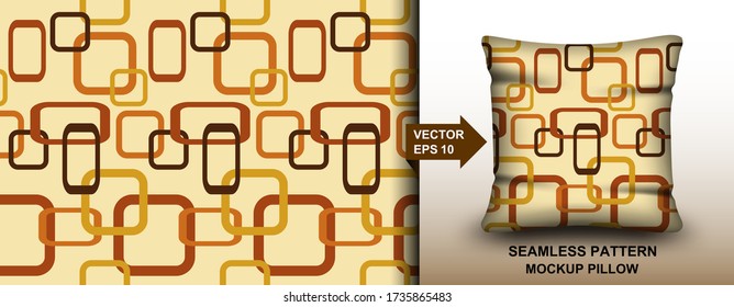 Abstract. 60s colorful seamless pattern, retro style geometric vintage background. design for pillow, print, fashion, clothing. mockup template pillow seamless pattern. vector. illustration.