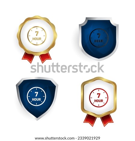 Abstract 7 Hour Badge and Label Collection, can be used for business designs, presentation designs or any suitable designs.