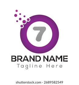 Abstract 7 letter modern initial logo design	
