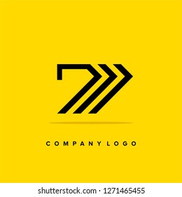 Abstract 7 logo design template. Line creative sign. Universal vector icon. - Vector