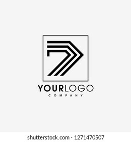 Abstract 7 logo design template. Line creative sign. Universal vector icon. - Vector