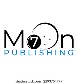 abstract 7 moon publishing logo design Template 