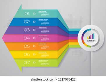 Abstract 7 Steps Process Chart Infographics Element For Data Presentation. EPS 10.