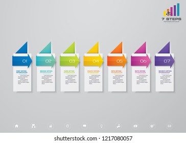 Abstract 7 Steps Process Chart Infographics Element For Data Presentation. EPS 10.