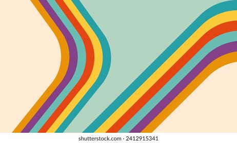ABSTRACT 70s BACKGROUND WITH HAND DRAWN SHAPES PASTEL FLAT COLOR VECTOR DESIGN TEMPLATE FOR WALLPAPER, COVER DESIGN, HOMEPAGE DESIGN