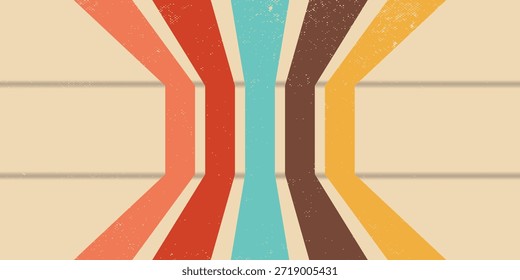 Abstrakte 70er Jahre Retro-Perspektive Linien Hintergrund. Vintage bunte Streifen Banner, Hintergrund und Tapete , mit einem modernen Konzept Stil