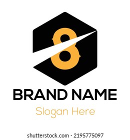 Abstract 8 letter modern initial lettermarks logo design