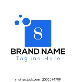 Abstract 8 letter modern initial logo design	
