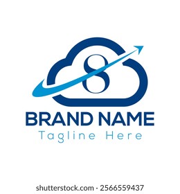 Abstract 8 letter modern initial logo design	
