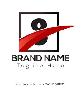 Abstract 8 letter modern initial logo design	