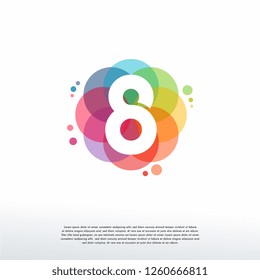 Abstract 8 logo designs concept vector, Colorful Number 8 logo designs