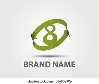 Abstract 8 logo Symbol with arrow
