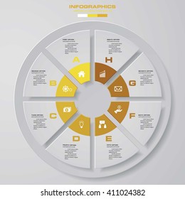 Abstract 8 steps infographics elements.Vector illustration.