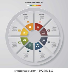 Abstract 8 steps infographis elements.Vector illustration.