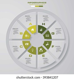 Abstract 8 steps infographis elements.Vector illustration.