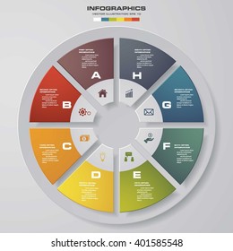Abstract 8 steps infographis elements.Vector illustration.