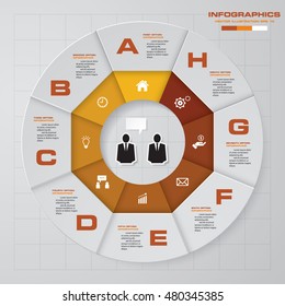 Abstract 8 steps infographis elements.Vector illustration.