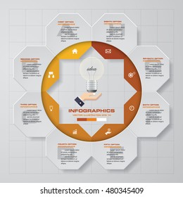 Abstract 8 steps infographis elements.Vector illustration.
