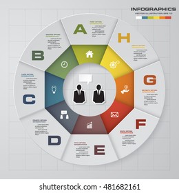 Abstract 8 steps infographis elements.Vector illustration.