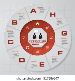 Abstract 8 steps infographis elements.Vector illustration.
