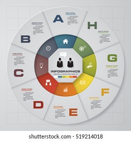 Abstract 8 steps infographis elements.Vector illustration.