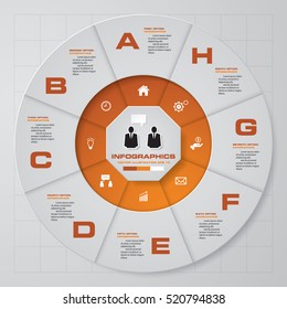 Abstract 8 steps infographis elements.Vector illustration.