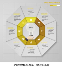 Abstract 8 steps presentation template. EPS10. For your design and sample text.