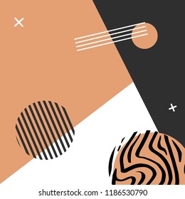 Abstract 80's background. Geometric pattern with geometric shapes. Vector illustration.