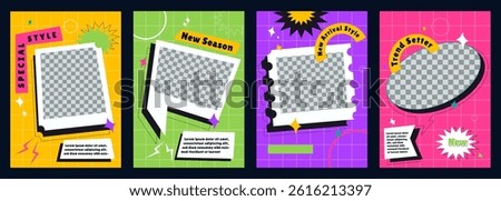 abstract 80s comic social media instagram post twibbon design set, for social media post, poster, flyer, brochure, etc.
eps 10 vector design set