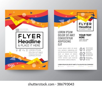 Abstract 80's style Triangle curve wave shape background for Poster Brochure Flyer design Layout vector template in A4 size